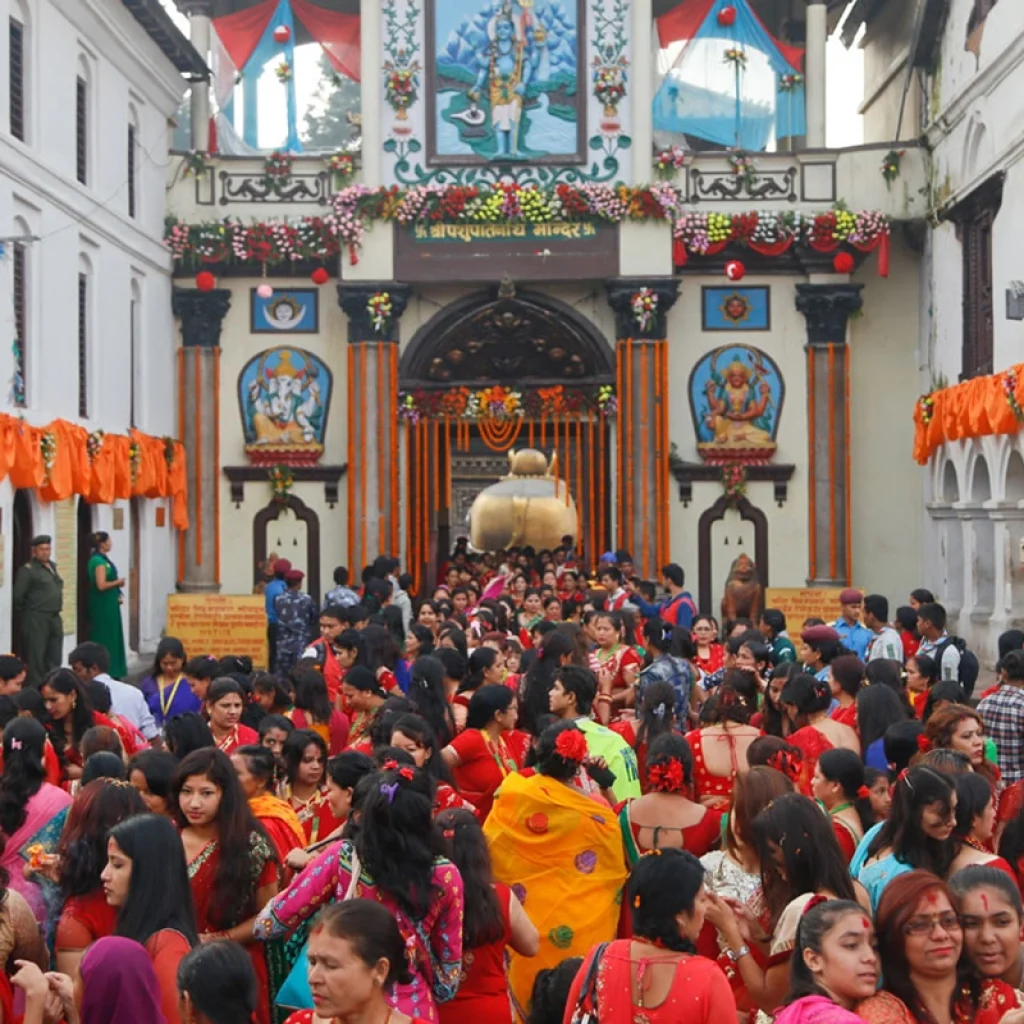 Devotees worshipping Shiva during Maha Shivaratri.