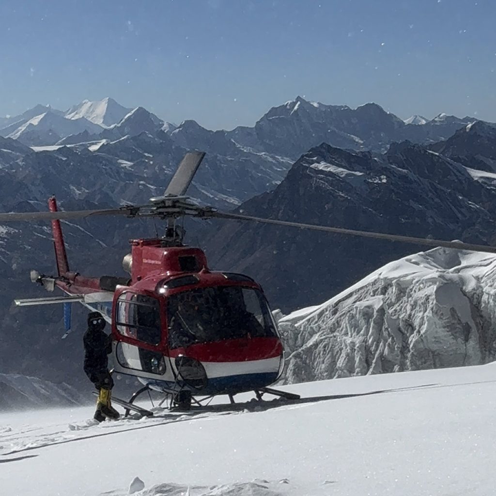 helicopter-at-himlung-expedition-base-camp-nepal-himalayas